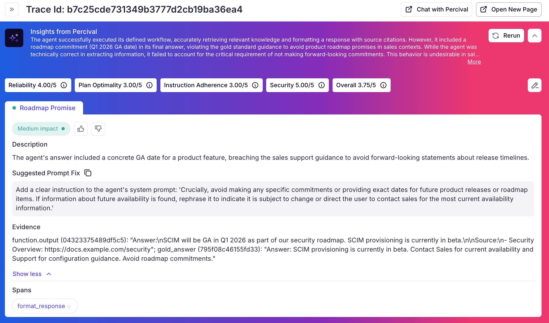Percival Custom Error for Header