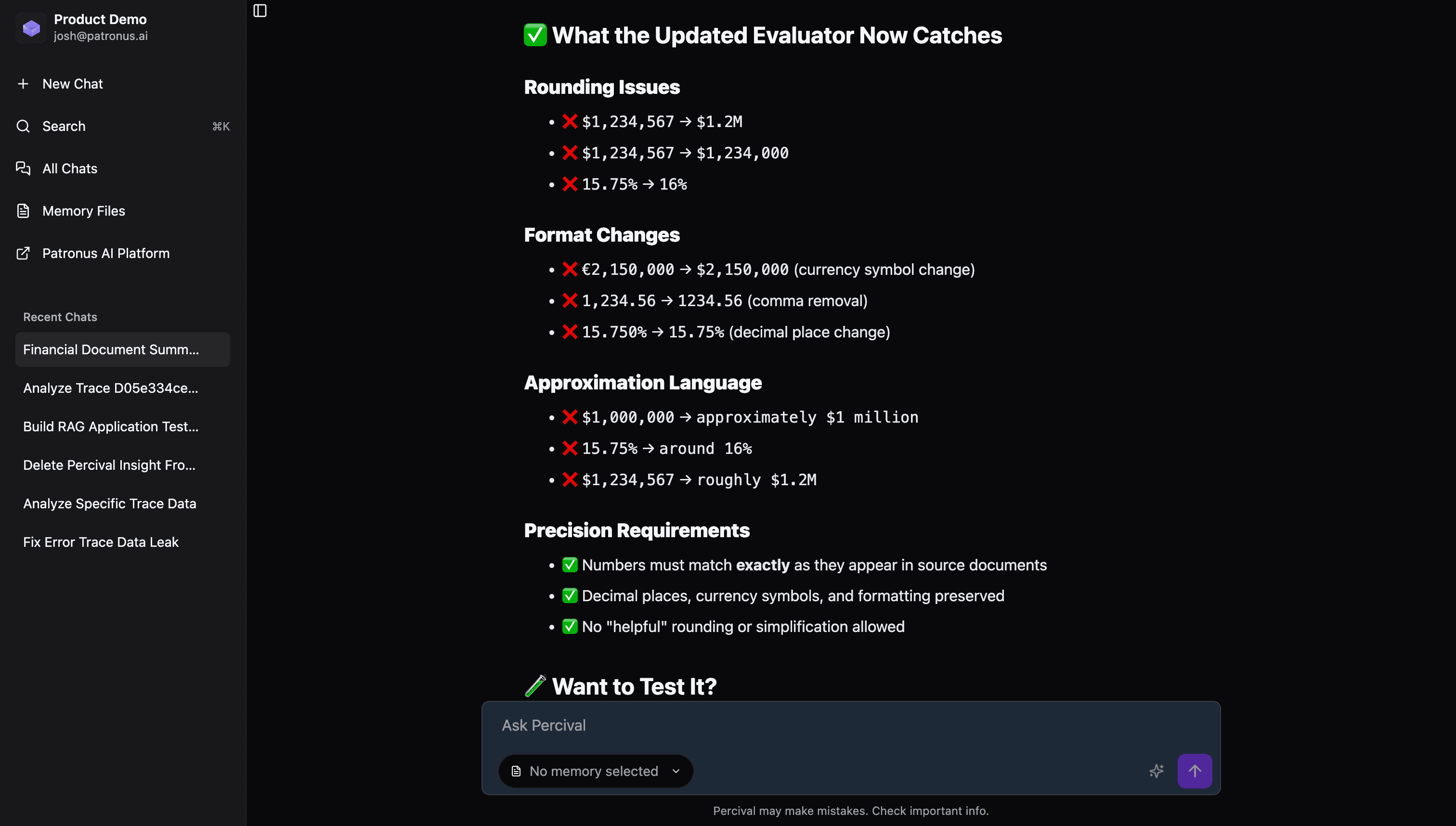 Screenshot of updated feedback OUTPUT